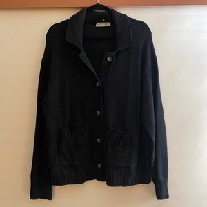 Everlane Cotton Chore Sweater Jacket in Black in Size XL